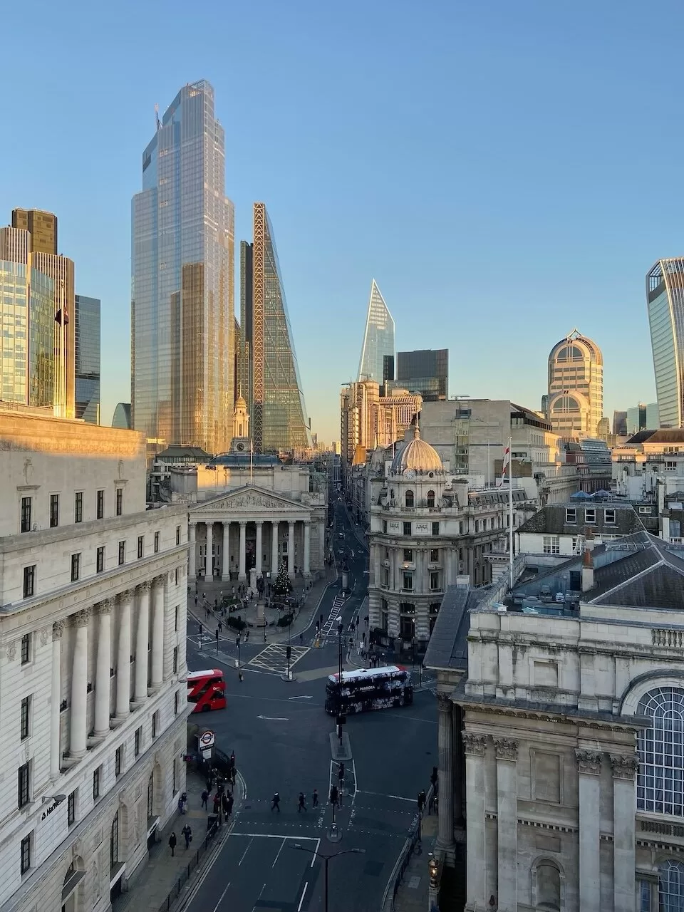 Rooftop terrace at restaurant Coq d'Argent in London. Most instagrammable spots in London